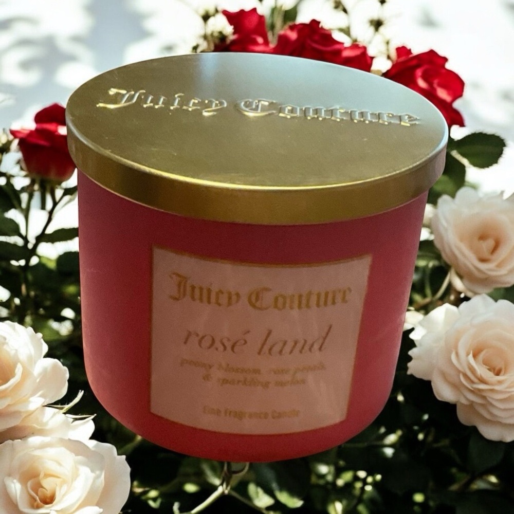 Juicy Couture Rosé Land Fine Fragrance 3 Wick Candle 🌹 14.5 Oz.